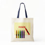 Crayons Colour my Name Kids Tote Bag