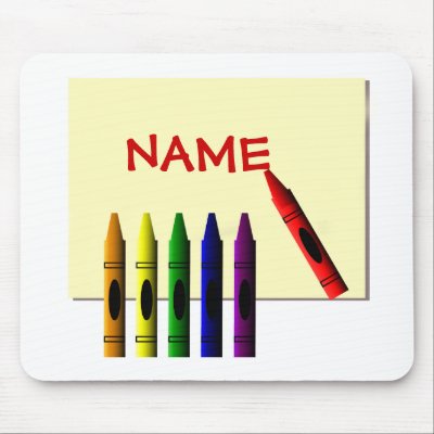 Crayons Colour my Name Mousepad by windyone