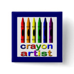 Crayons Cute Crayon Artist Button