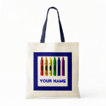 Crayons Name Template Blue Tote Bag