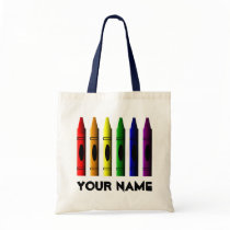 Crayons Name Template Bookbag Tote Bag