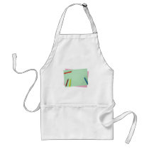 Crayons on coloured papers aprons