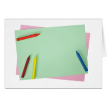 Crayons on coloured papers