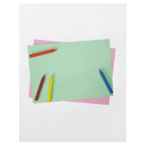 Crayons on coloured papers