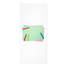 Crayons on coloured papers full color rack card