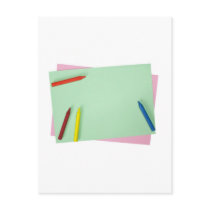 Crayons on coloured papers