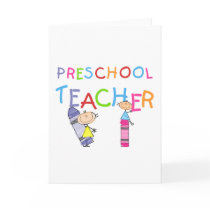 Crayons Preschool Teacher Tshirts and Gifts Greeting Cards