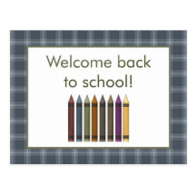 Crayons Welcome Back to School Postcard