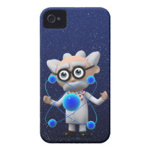 Crazy 3d Mad Scientist Atomic (editable) iPhone 4 Cover