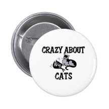 Crazy About Cats Button