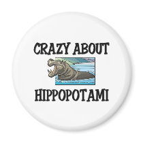 Crazy About Hippopotami Fridge Magnets