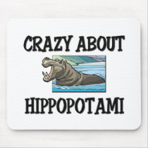 Crazy About Hippopotami Mouse Mat