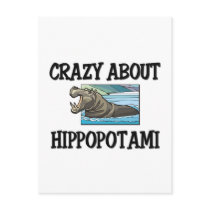 Crazy About Hippopotami Postcard