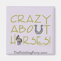 Crazy About Horses Fridge Magnet