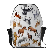 Crazy About Horses Rickshaw Messenger Bag