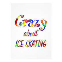 Crazy About Ice Skating Personalized Invitations
