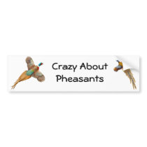 Crazy About Pheasants Bumper Sticker