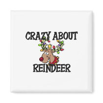 Crazy About Reindeer Fridge Magnets