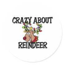 Crazy About Reindeer Sticker
