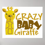 crazy baby giraffe posters
