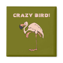 Crazy Bird Fridge Magnets