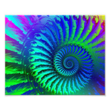 Crazy Blue Fractal Pattern Photographic Print