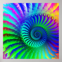 Crazy Blue Fractal Pattern Print