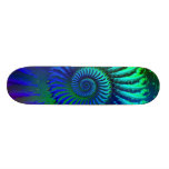Crazy Blue Fractal Pattern Skateboard Deck