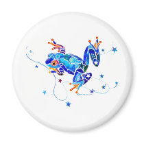 CRAZY BLUE TREE FROGS REFRIGERATOR MAGNET