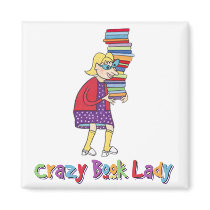 Crazy Book Lady Fridge Magnet