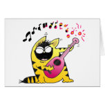 Crazy Cat Guitarist Card