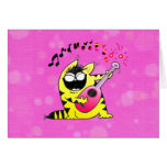 Crazy Cat Guitarist Greeting Cards