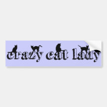 Crazy Cat Lady (in all colours) Bumper Sticker