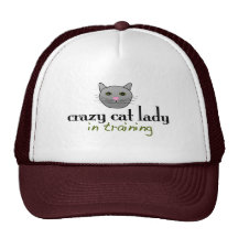Crazy cat lady in training hats