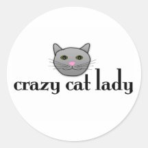 Crazy Cat Lady Round Sticker