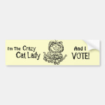 Crazy Cat Lady Vote Bumper Sticker