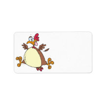 crazy chicken hen cartoon custom address labels
