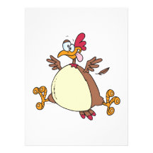 crazy chicken hen cartoon custom invitation