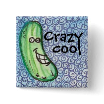 Crazy cool cucumber button