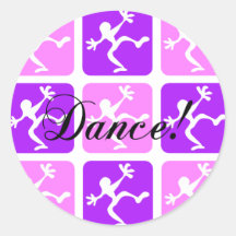 Crazy cool dance round sticker