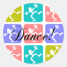 Crazy cool dance round sticker