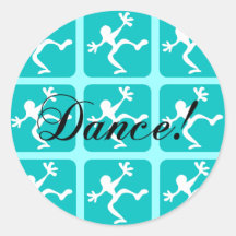 Crazy cool dance round stickers