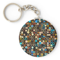 Crazy Dots Blue and Brown Key Chains