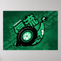 Crazy Drift Patrol - Turbo Snail (green) Poster