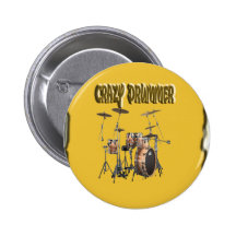 Crazy drummer With Background Button