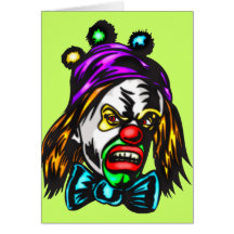 Crazy Evil Clown Card