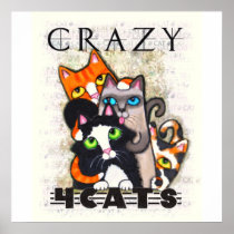 Crazy For Cats Art Print