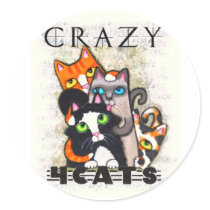 Crazy For Cats Stickers
