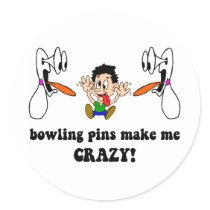 Crazy funny bowling sticker
