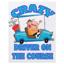 crazy golf cart driver golfing humour custom flyer